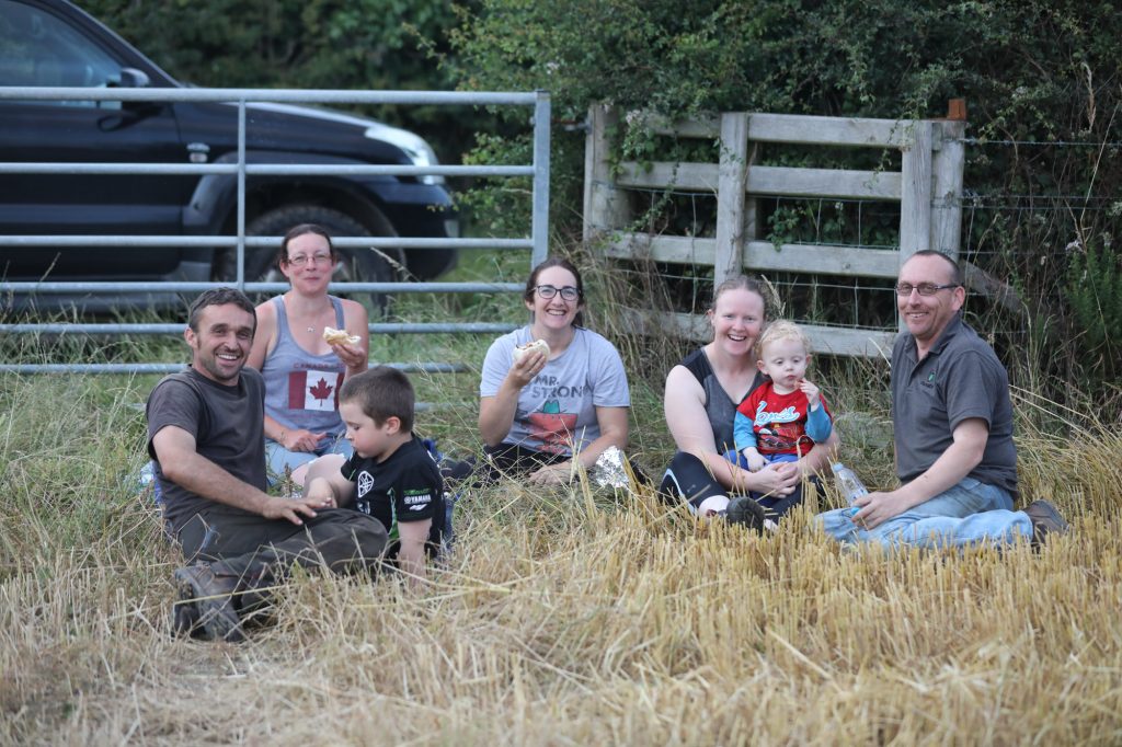 Family time in the fields of Ballakelly Farm